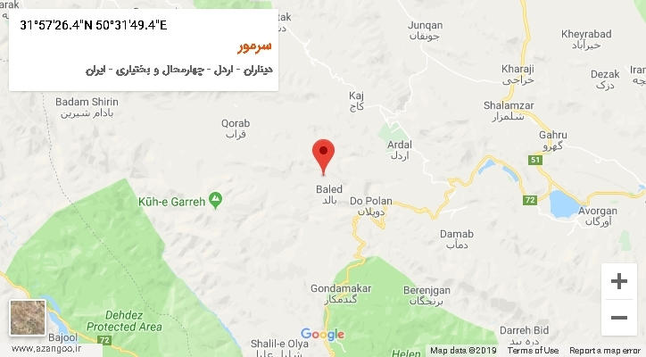 روستای سرمور بر روی نقشه