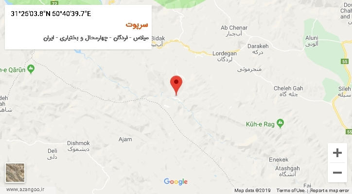 روستای سرپوت بر روی نقشه