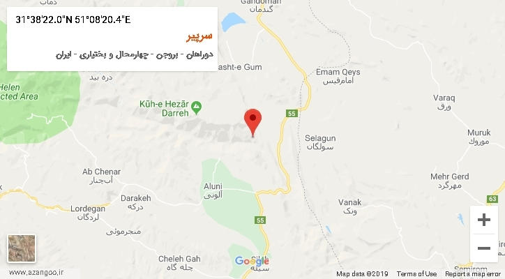 روستای سرپیر بر روی نقشه