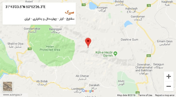 روستای سررک بر روی نقشه