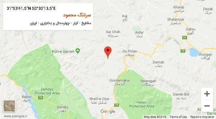 روستای سرتنگ محمود بر روی نقشه