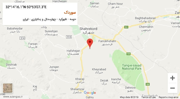 روستای سوردک بر روی نقشه