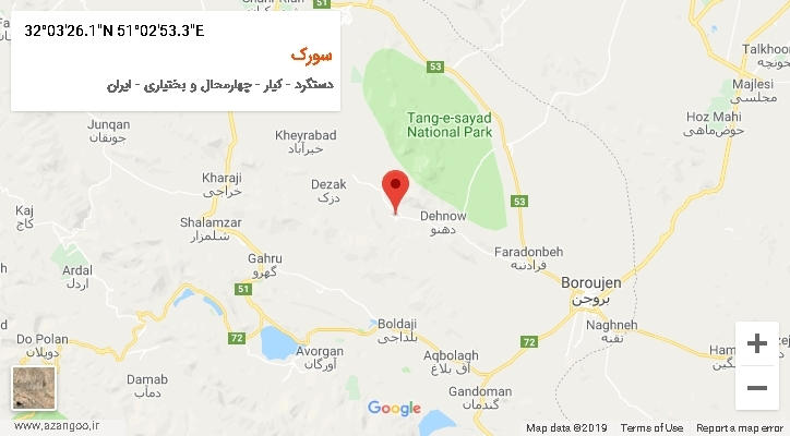 روستای سورک بر روی نقشه