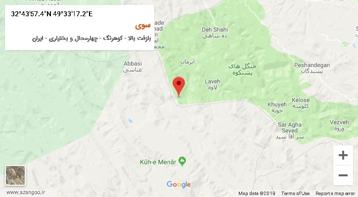 روستای سوی بر روی نقشه