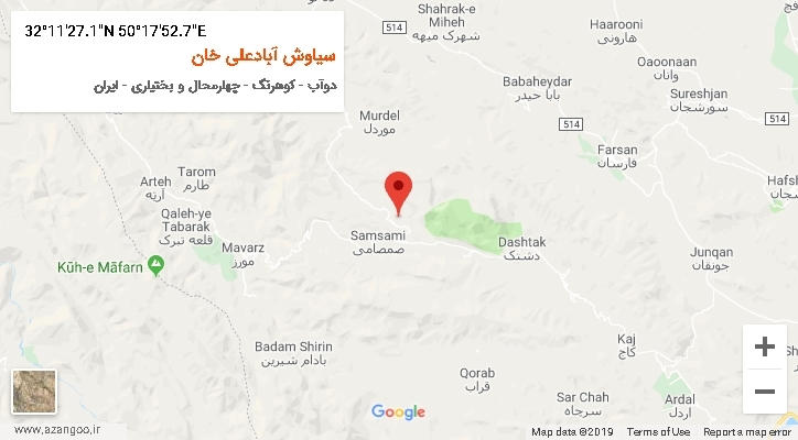 روستای سیاوش آبادعلی خان بر روی نقشه