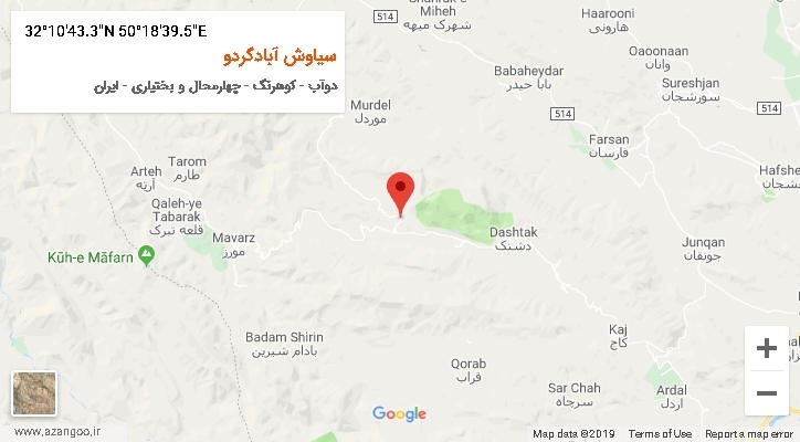 روستای سیاوش آبادگردو بر روی نقشه