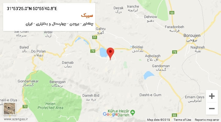 روستای سیبک بر روی نقشه