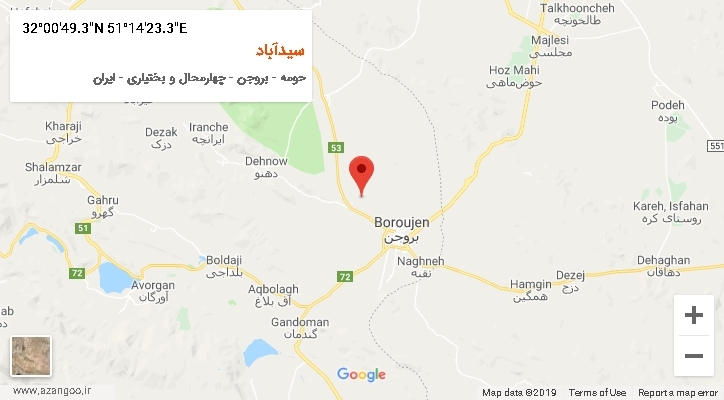 روستای سیدآباد بر روی نقشه