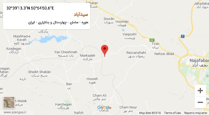 روستای سیدآباد بر روی نقشه