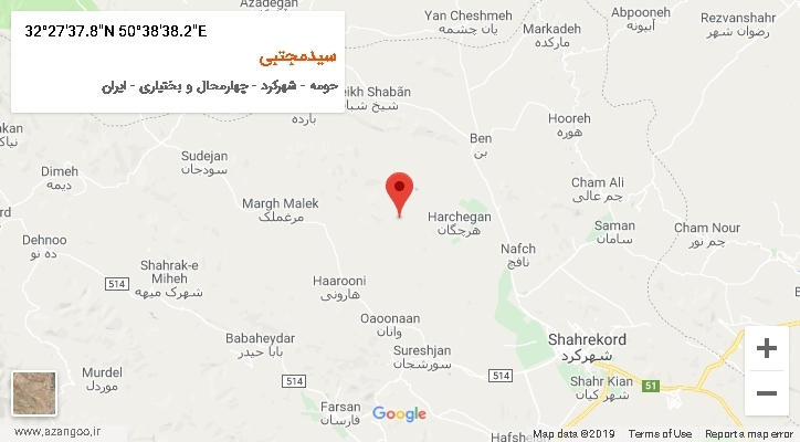 روستای سیدمجتبی بر روی نقشه