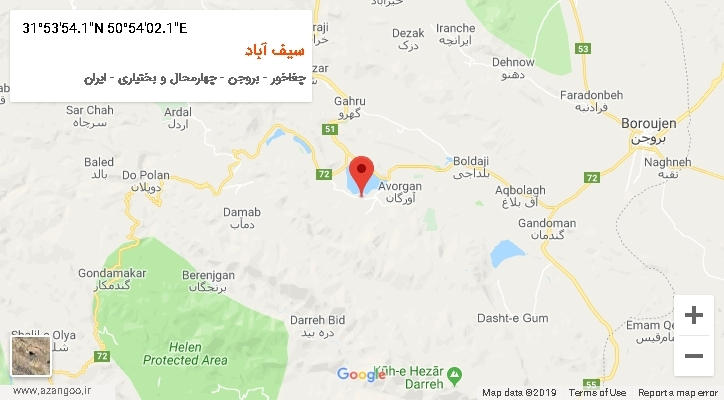 روستای سیف آباد بر روی نقشه