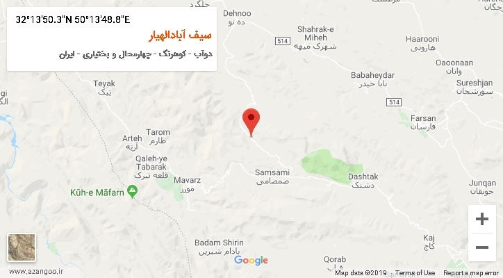 روستای سیف آبادالهیار بر روی نقشه