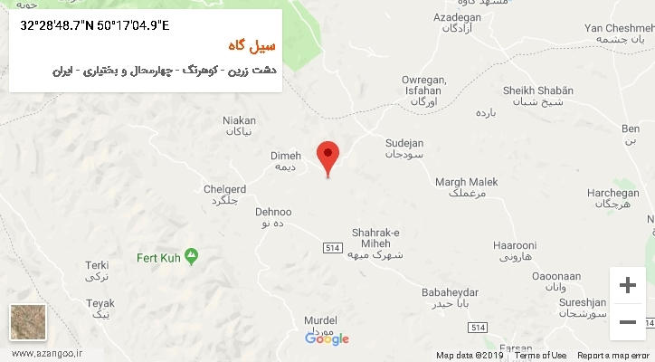 روستای سیل گاه بر روی نقشه