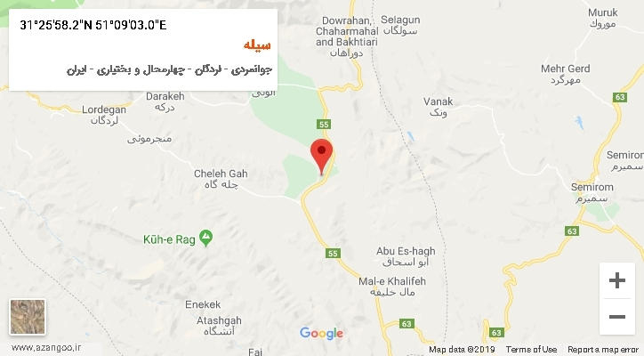 روستای سیله بر روی نقشه