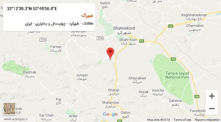 روستای سیرک بر روی نقشه