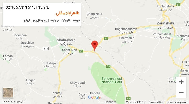 روستای طاهرآبادسفلی بر روی نقشه