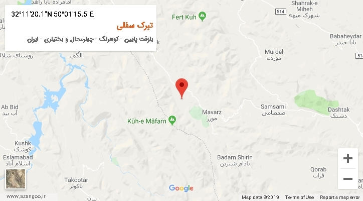 روستای تبرک سفلی بر روی نقشه