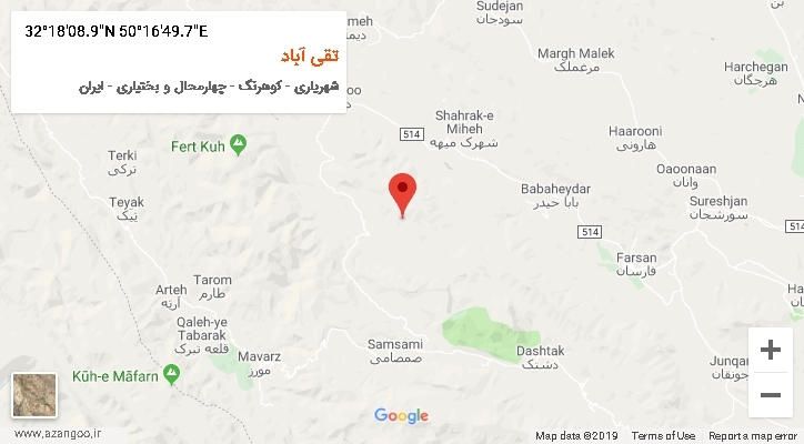 روستای تقی آباد بر روی نقشه