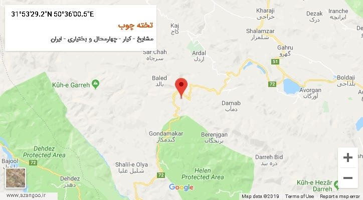 روستای تخته چوب بر روی نقشه