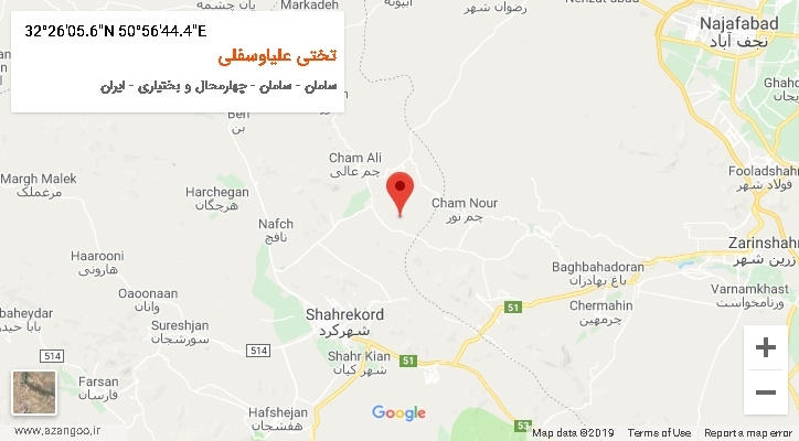 روستای تختی علیاوسفلی بر روی نقشه