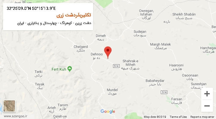 روستای تکثیربذردشت زری بر روی نقشه