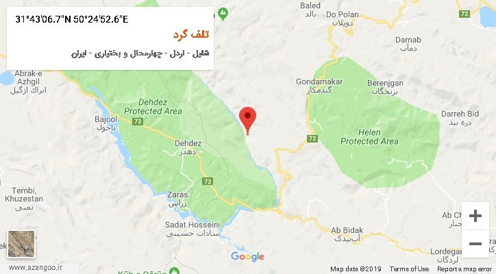 روستای تلف گرد بر روی نقشه