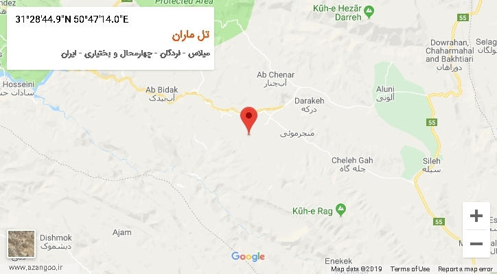 روستای تل ماران بر روی نقشه