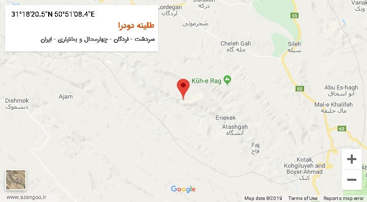 روستای طلینه دودرا بر روی نقشه