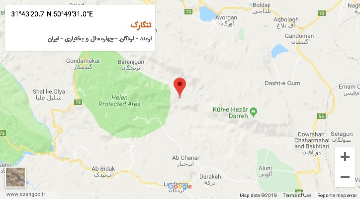 روستای تنگارک بر روی نقشه