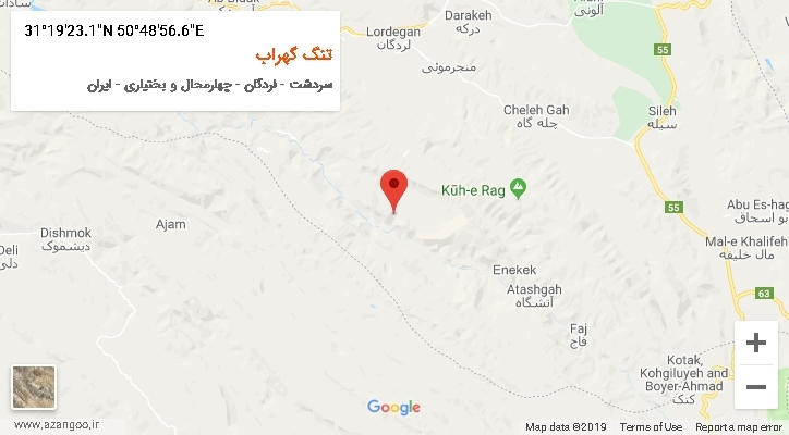 روستای تنگ گهراب بر روی نقشه