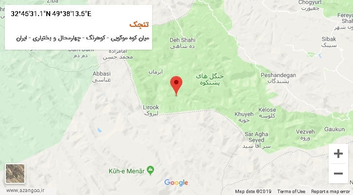 روستای تنجک بر روی نقشه