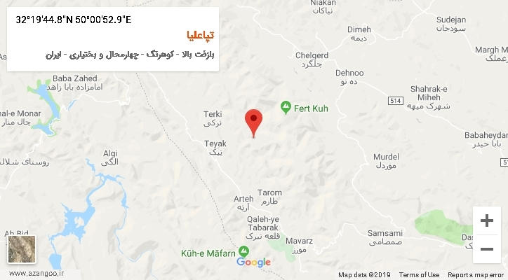 روستای تپاعلیا بر روی نقشه