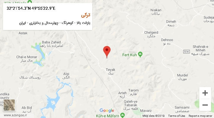 روستای ترکی بر روی نقشه