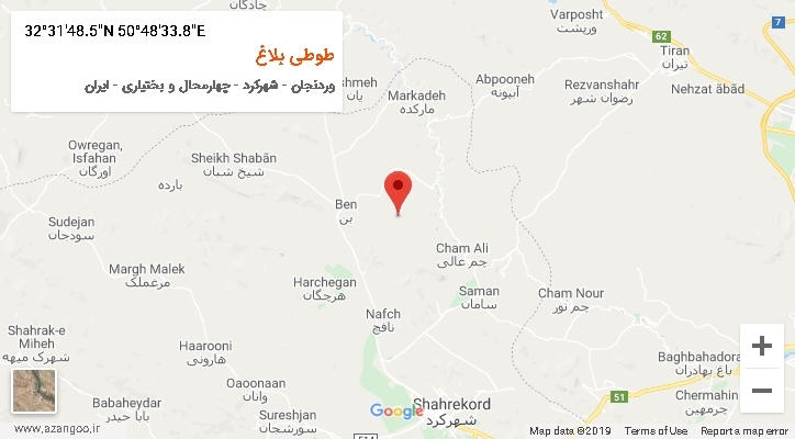 روستای طوطی بلاغ بر روی نقشه