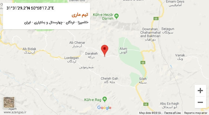 روستای تیم ماری بر روی نقشه