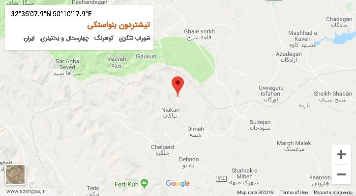 روستای تیشتردون بنواستکی بر روی نقشه