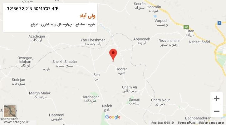 روستای ولی آباد بر روی نقشه