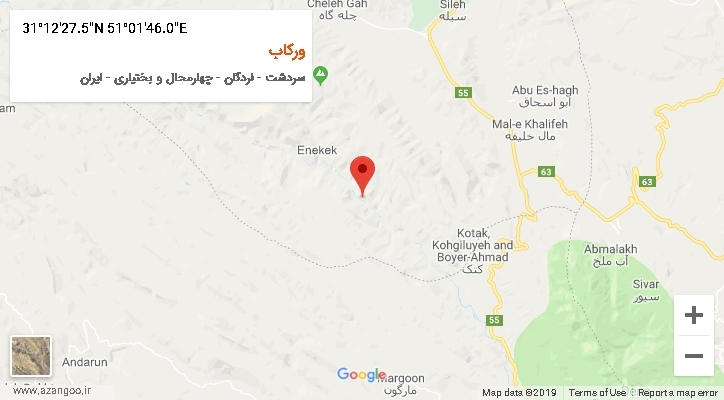 روستای ورکاب بر روی نقشه