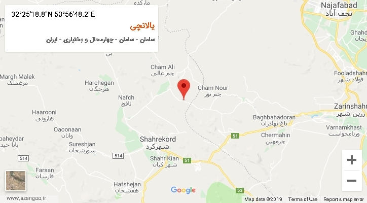 روستای یالانچی بر روی نقشه