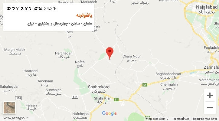 روستای یاشولجه بر روی نقشه