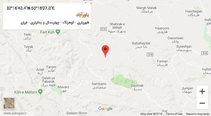 روستای یاورآباد بر روی نقشه