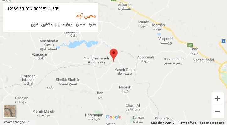 روستای یحیی آباد بر روی نقشه