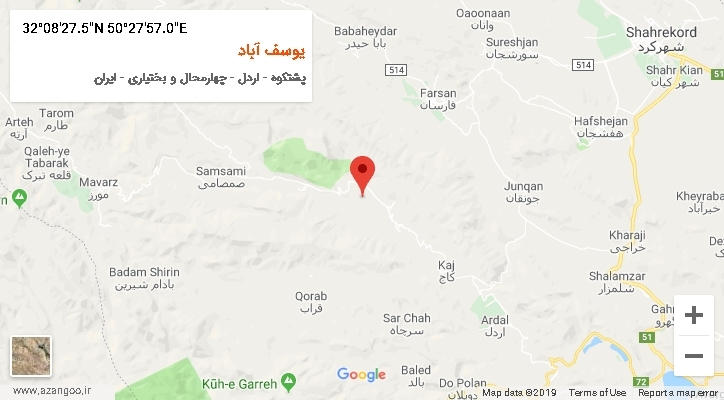 روستای یوسف آباد بر روی نقشه