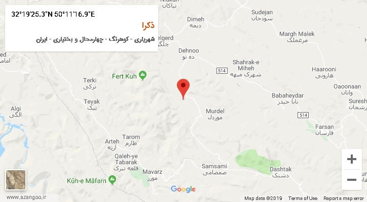 روستای ذکرا بر روی نقشه