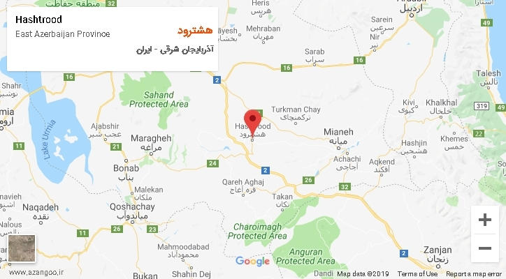 شهرستان هشترود بر روی نقشه