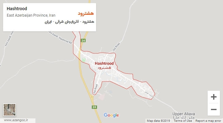شهر هشترود بر روی نقشه