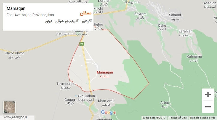 شهر ممقان بر روی نقشه