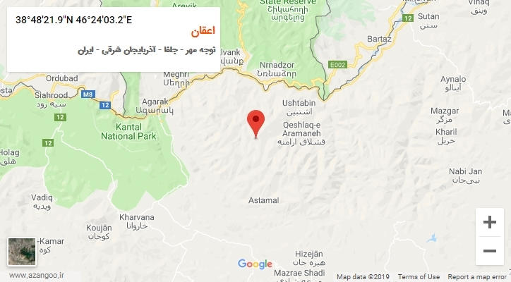 روستای اعقان بر روی نقشه