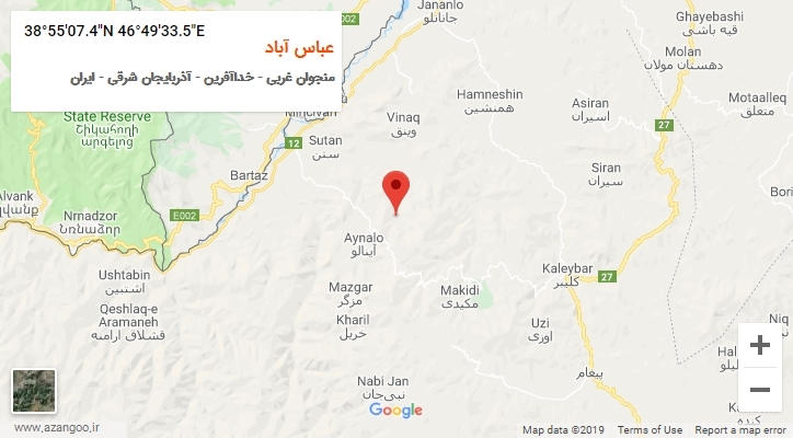 روستای عباس آباد بر روی نقشه