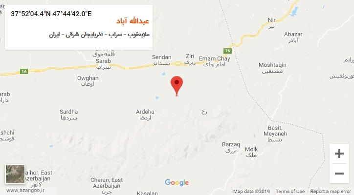 روستای عبدالله آباد بر روی نقشه